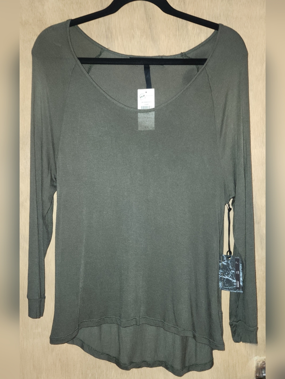 CHRLDR NOIR Long Sleeve Asymmetrical Blouse Jungle Large New